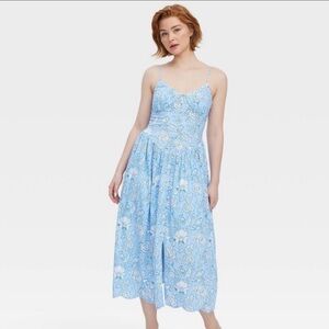 NWT Roller Rabbit x Target blue midi dress, size S